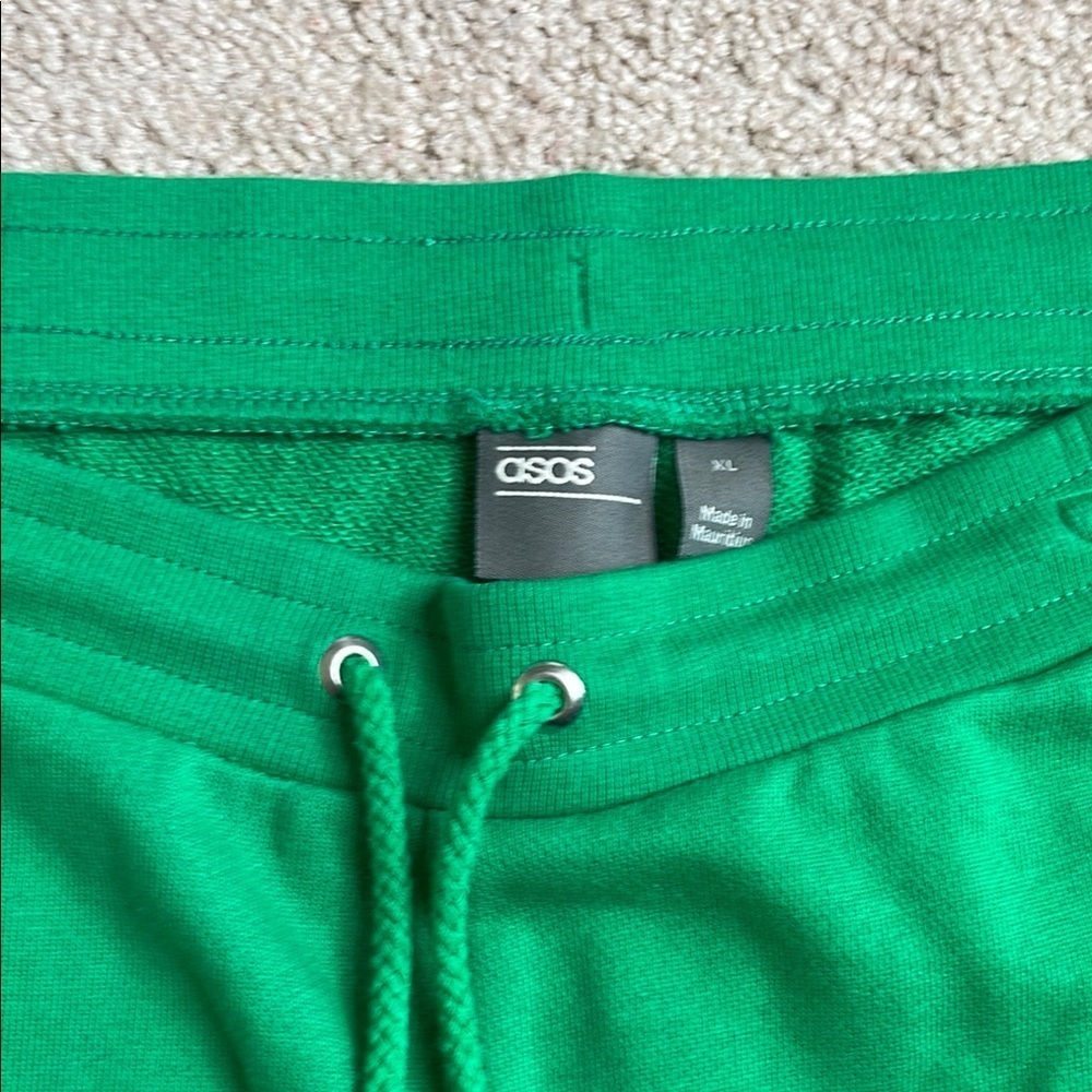 ASOS Green Athletic Shorts with Adjustable Waist - Picture 2 of 3